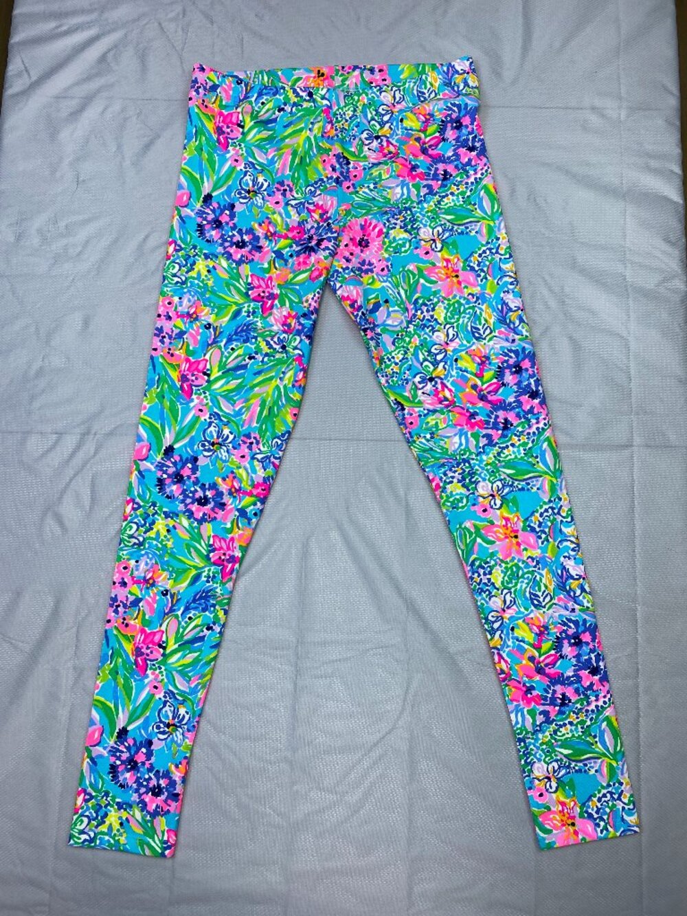 Lilly Pulitzer Girls Maia Leggings Iris Blue High Maintenance Print XL